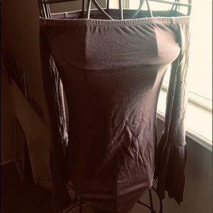 american eagle purple bell sleeve body suit